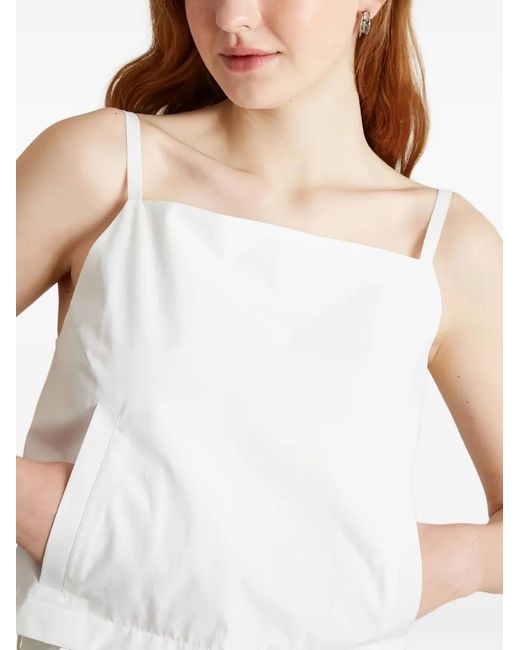Sportmax White Cropped Poplin Top