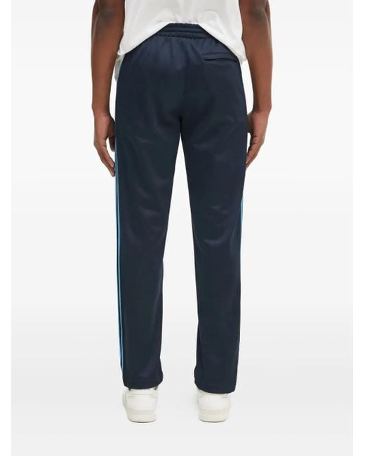 Adidas Blue 3-Stripe Logo Track Pants for men