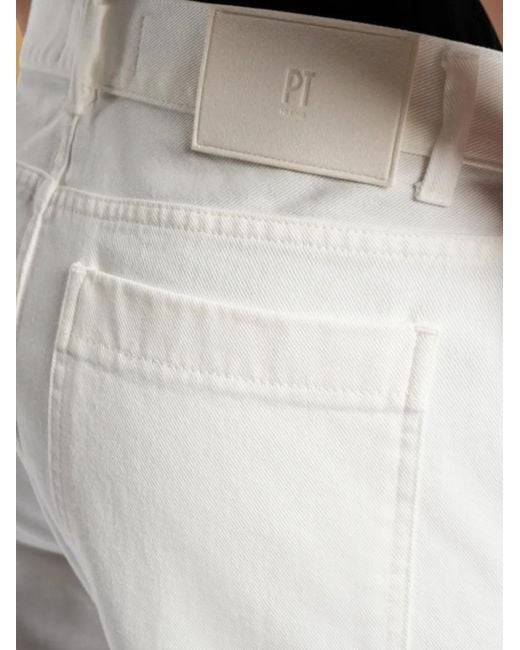 PT Torino White Patch-Pocket Jeans for men