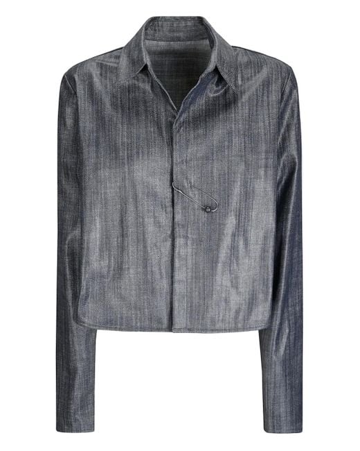 Giacca Denim Crop di Maria Calderara in Gray