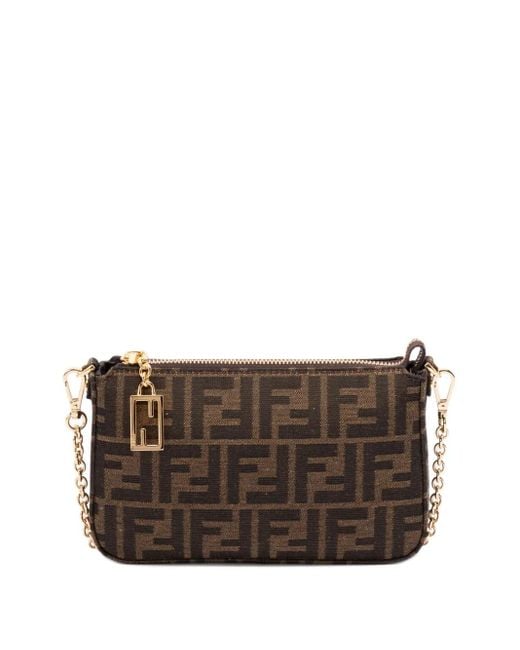 Fendi Brown Baguette Pouch Mini Clutch Bag