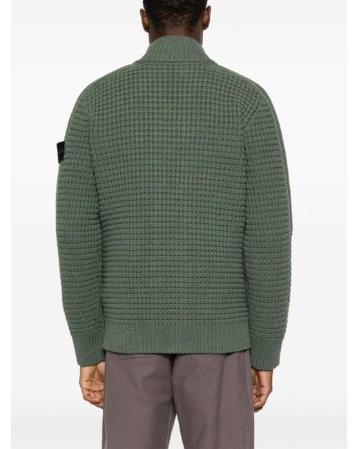 Stone Island Green Sweater Virgin Wool for men