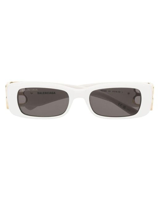 Balenciaga White Bb0096s Bb-plaque Sunglasses