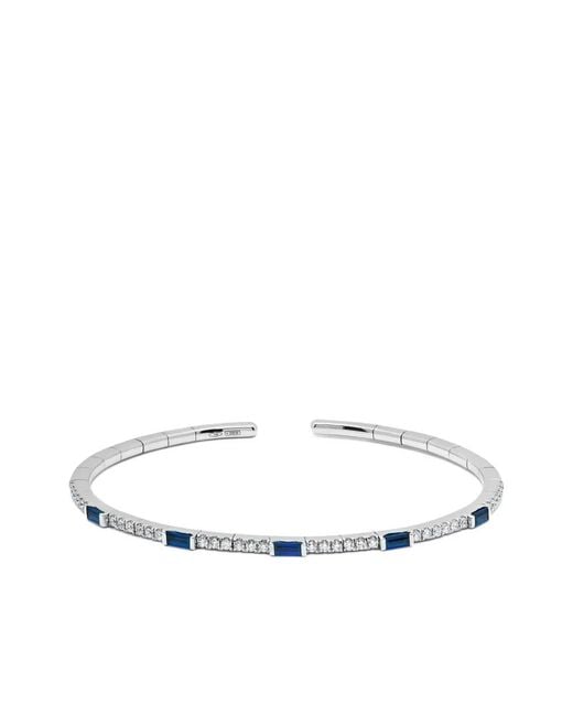 Jewels Aficionado White 18K Sapphire Diamond Cuff