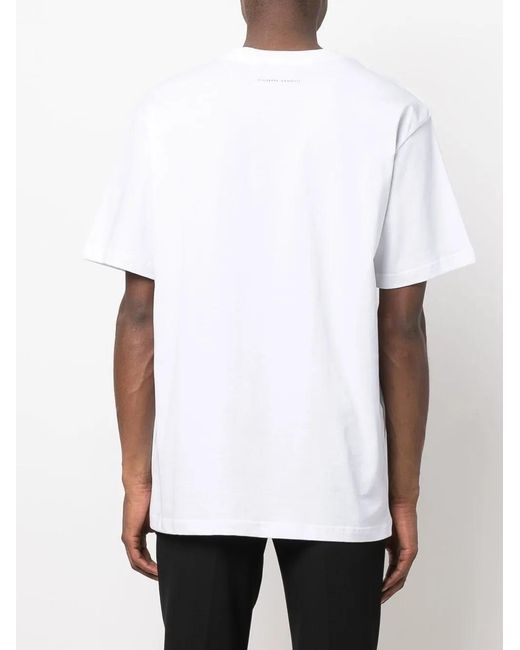 Giuseppe Zanotti White Graphic-Print Cotton T-Shirt for men