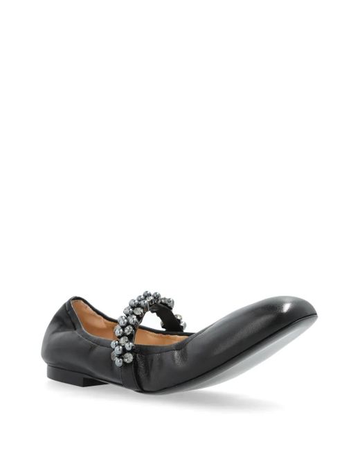Stuart Weitzman Black Poppy Ballet Flats