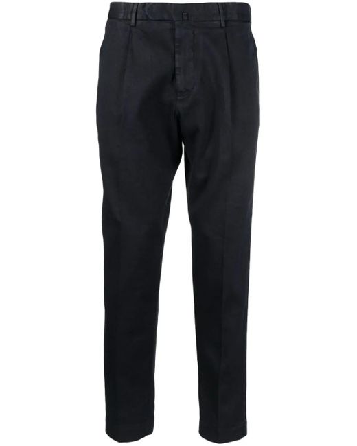 Dell'Oglio Blue Pleated Tapered-Leg Trousers for men