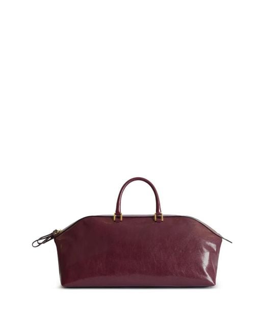 Alberta Ferretti Purple Zipped Tote Bag