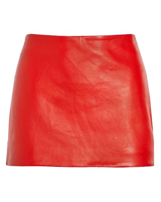 retroféte Red Valerie Leather Miniskirt