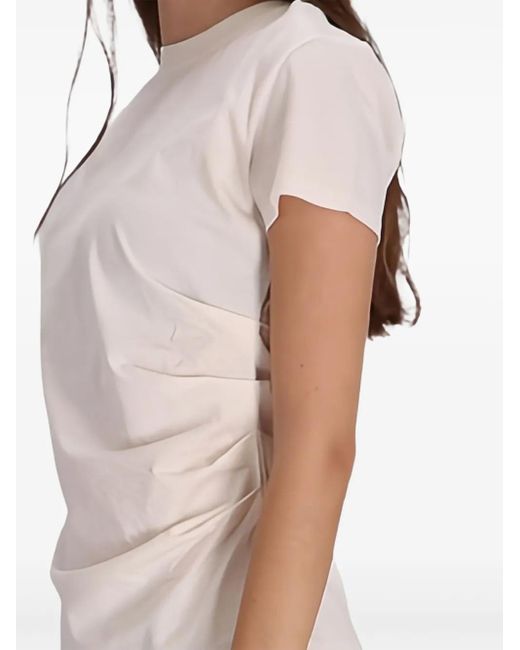 Camiseta con diseño fruncido Boss de color White