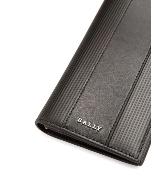 Bally Black Ribbed Leather Wallet for men