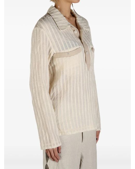 Commun's Textured Two-pocket Shirt White