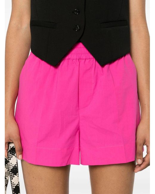 P.A.R.O.S.H. Elasticated-waist Cotton Shorts Pink