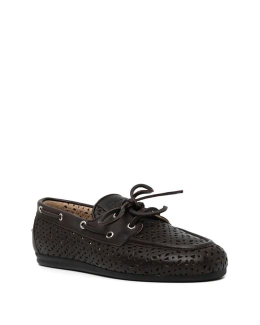 POSA White Perforated Loafers