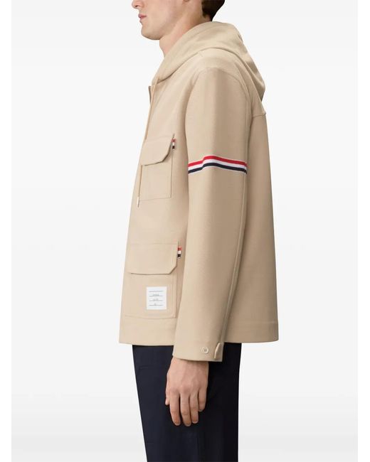 Thom Browne Natural Double Face Tech Twill Oversized Parka With Armbands for men