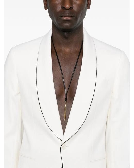 Lardini White Piped Collar Blazer for men