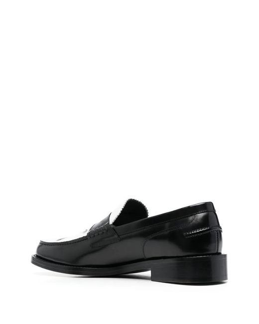 STEFAN COOKE Black Slashed Leather Loafers for men