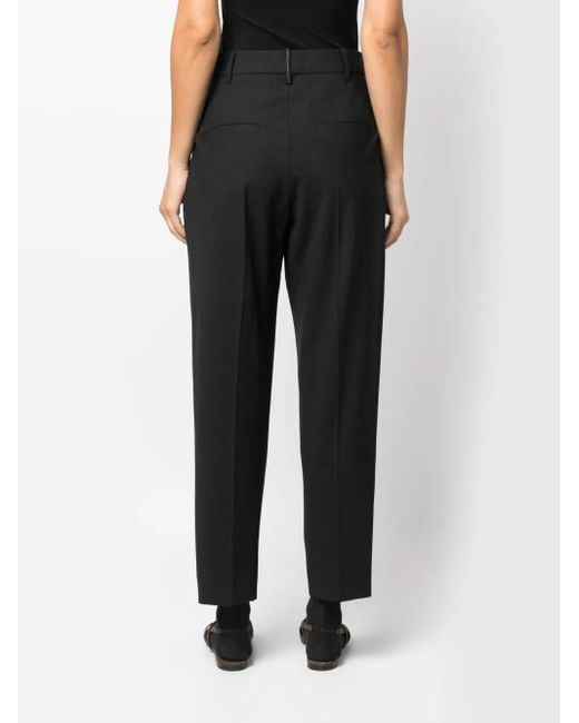 Pantalon En Laine Mélangée À Coupe Courte Brunello Cucinelli en coloris Black