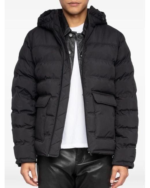Zadig & Voltaire Black Hooded Padded Jacket for men