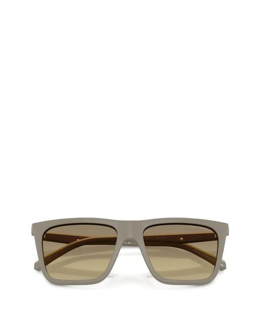 Emporio Armani Natural Matte Rectangle Sunglasses for men