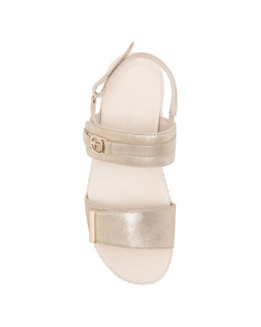 Tamaris White Metallic Leather Sandals