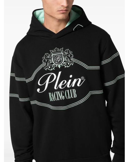 Philipp Plein Black Racing Club Hoodie for men