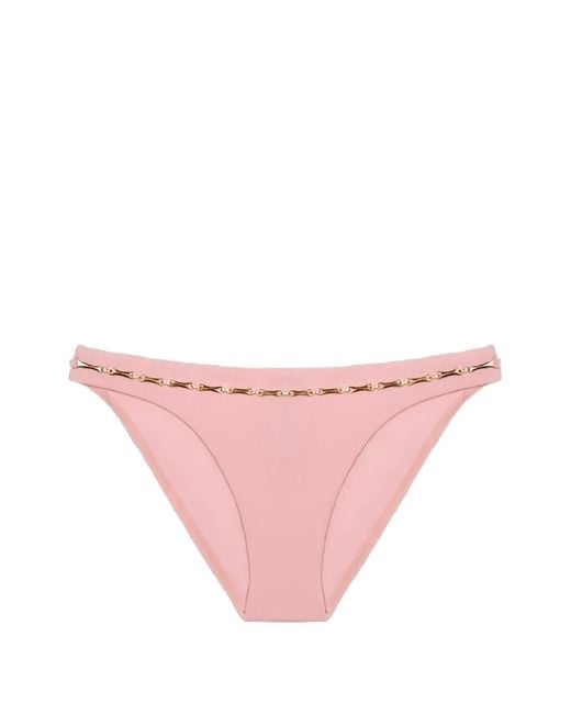 ViX Pink Firenze Bell Chain-Detail Bikini Bottoms