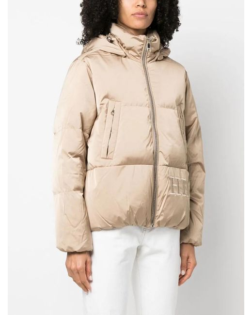 Tommy Hilfiger Natural Logo-Embroidered Hooded Puffer Jacket