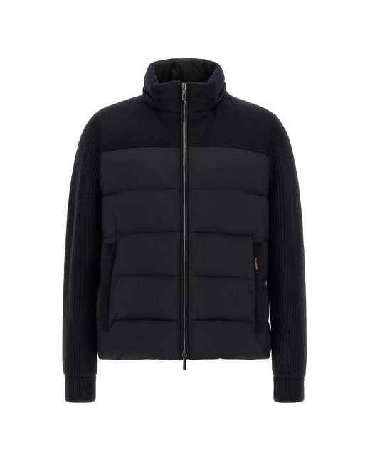 Moorer Black Allori Quilted Panel-Sleeved Down Jacket for men
