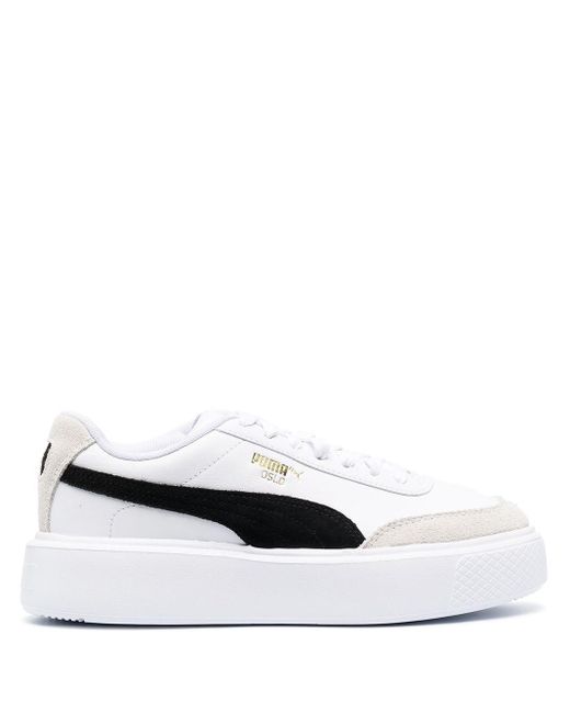PUMA Leer Leren Sneakers in het Wit - Lyst