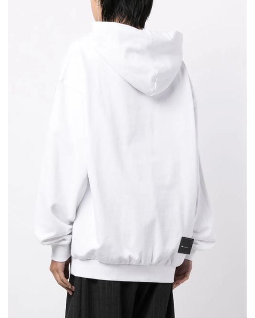 we11done White Multiple Front Logo Cotton Hoodie