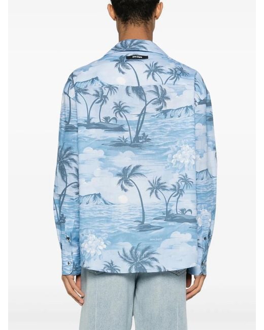 Palm Angels Blue Shirts for men