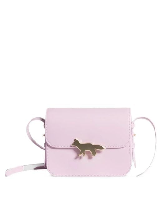 Maison Kitsuné Pink Edie Fox-Plaque Shoulder Bag