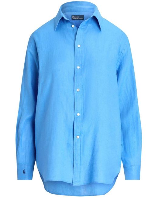 Polo Ralph Lauren ロングスリーブ リネンシャツ Blue