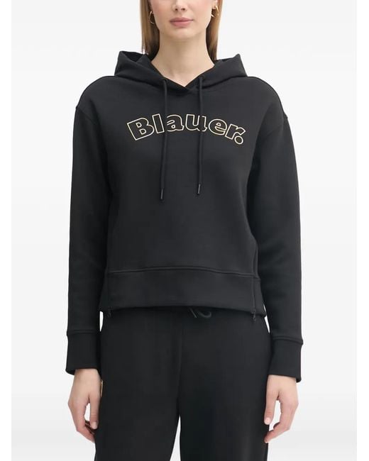 Blauer Black Fayette Logo-Print Drawstring Hoodie