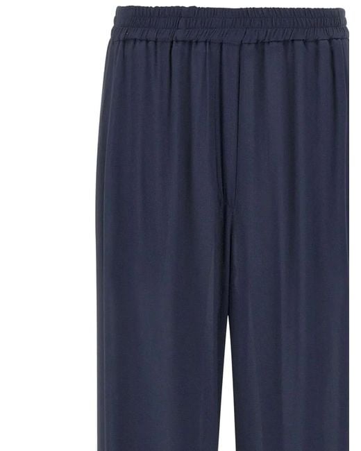 Kaos Blue Icona Elasticated-Waist Palazzo Pants
