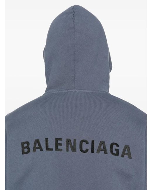 Balenciaga Hoodie Met Logoprint En Rits in het Blue voor heren