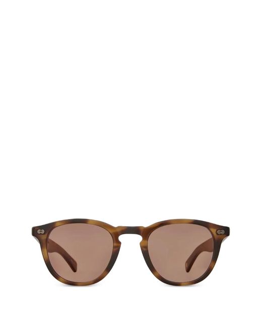 Garrett Leight Brown Hampton Round-Frame Sunglasses