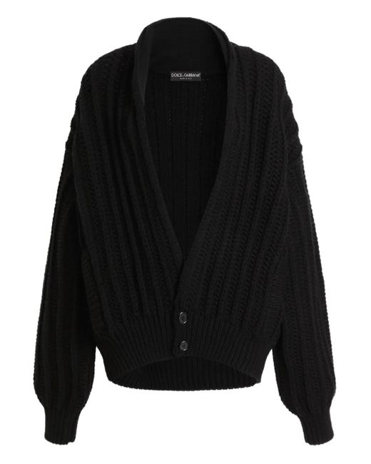 Dolce & Gabbana Black Ribbed Cardigan