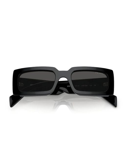 Prada Zonnebril Met Oversized Montuur En Logo in het Black