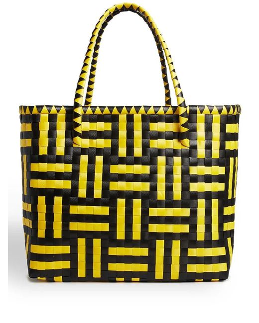 Hay Yellow Weaved Large Tote Bag