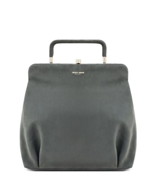 Giorgio Armani Frame Logo-detail Tote Bag in Grey Lyst UK