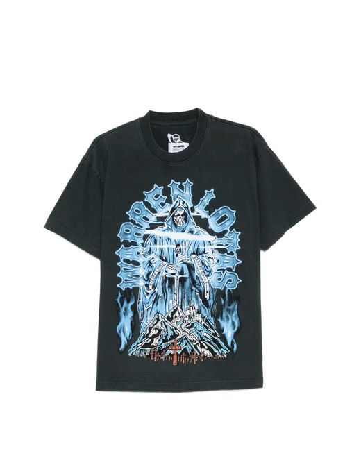 Warren Lotas Blue Graphic-Print T-Shirt for men