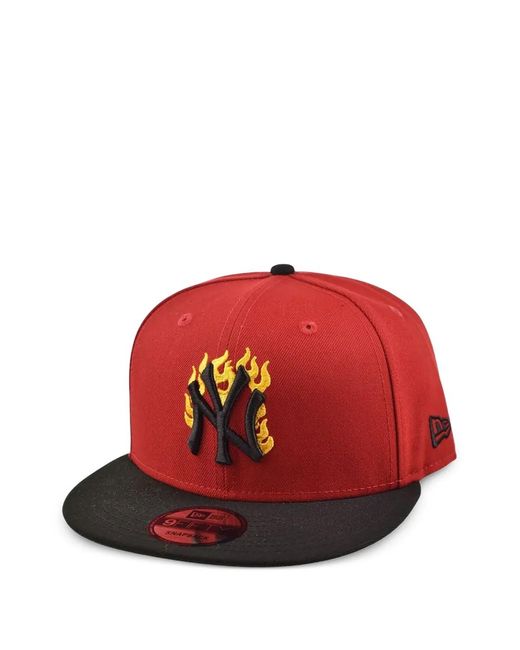 KTZ Red 9Fifty New York Yankees Flames Cap