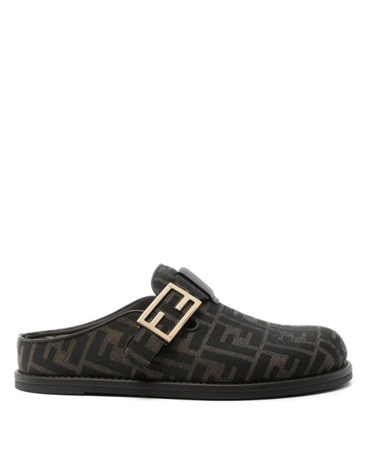 Fendi Feel モノグラム ミュール Black