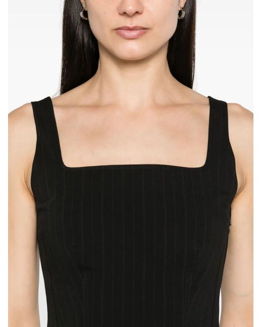 Samsøe & Samsøe Black Salot Pinstriped Crop Top