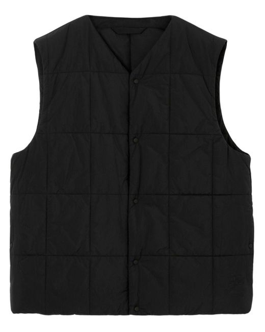 Burberry Black Press-stud Fastening Quilted Gilet for men