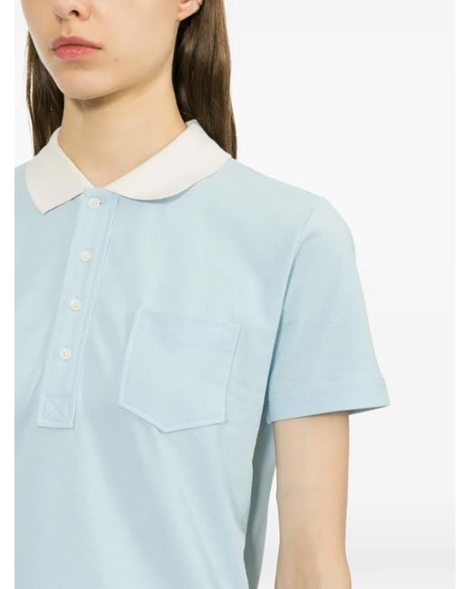 A.P.C. Blue Half-Button Polo