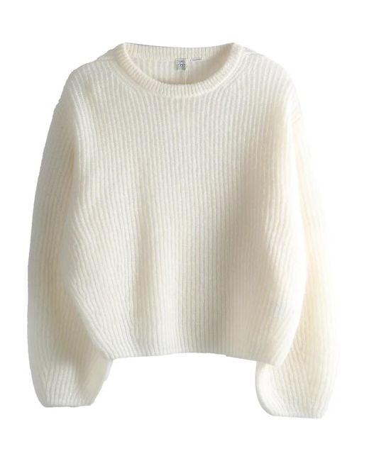 Pull Côtelé Totême en coloris White