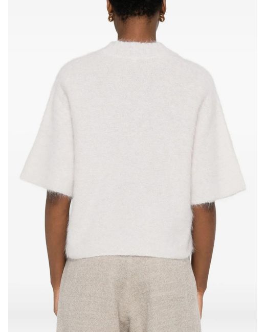 Antonelli White Kurzärmeliger Pullover